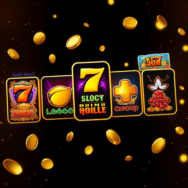 Top online slot titles displayed in a mobile casino lobby with golden symbols